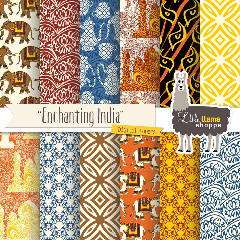 Enchanting India Digital Paper Indian Scrapbook Paper Asian Etsy