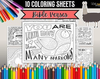 Bible Verse Coloring Sheets | Printable Scripture Colouring Pages | Activity for Adults and Children