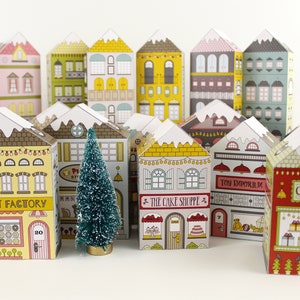 Advent Calendar Printable Christmas Village Houses Victorian Village Countdown to Christmas Print and Make PDF Digital Download image 7