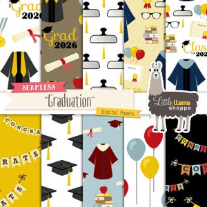 2026 Graduation Digital Papers, Grad Surface Patterns, Seamless, Commercial Use, Instant Download, Class of 2026