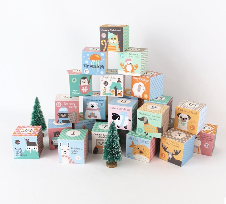 Advent Calendar for Kids Funny Animal Memes Christmas Themed | Etsy