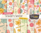 Retro Floral Digital Paper Pack: Seamless Summer Backgrounds (Digital Download)