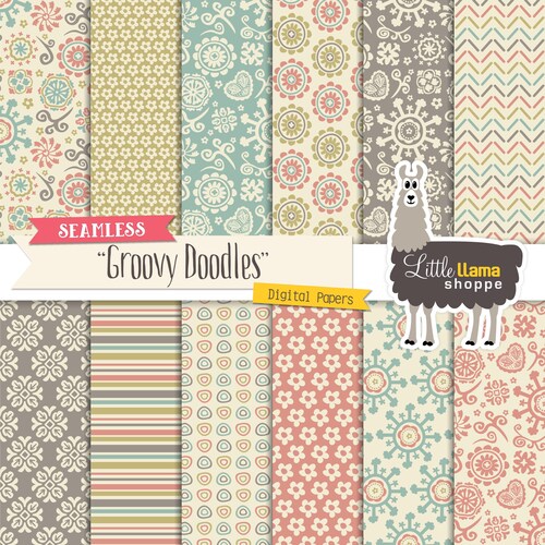 18 Flower Digital Paper Commercial Use Scrapbook Patterns Etsy