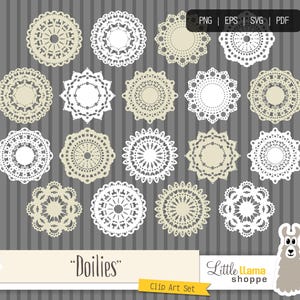 Doily Clip Art, Lace Doilies Clipart SVG and PNG