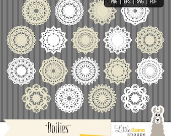 Doily Clip Art, Lace Doilies Clipart SVG and PNG
