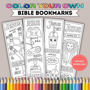 Bible Coloring Bookmarks | Printable Scripture Bookmarks to Colour In | Activity for Adults and Children