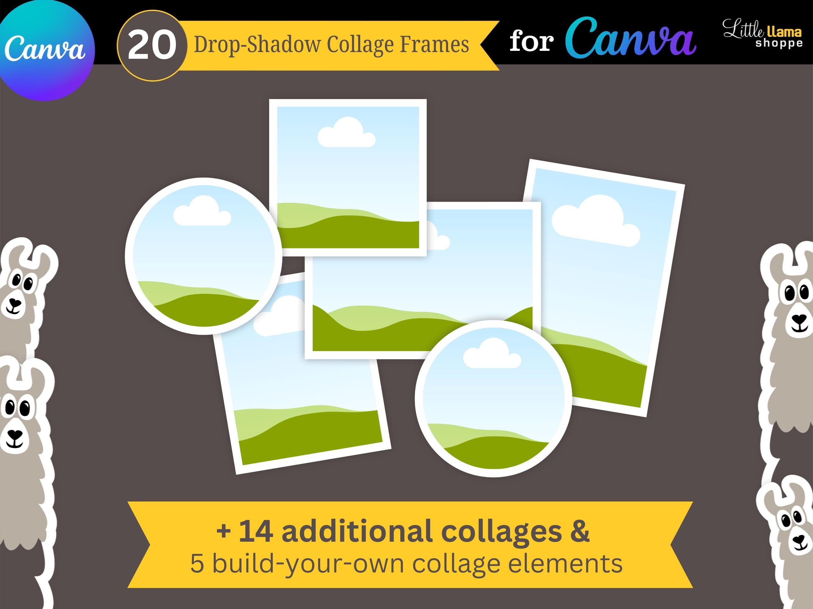 Drop In Frames Canva Photo Collage Frames With Drop Shadows (PDF Download) - Etsy