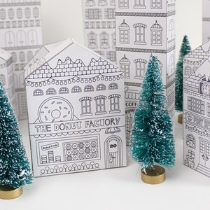 The donut factory -- one of the printable houses in the Victorian village advent calendar set