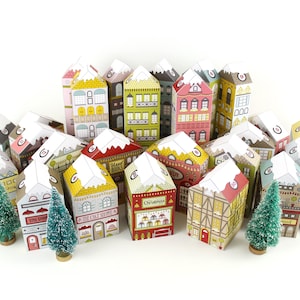 Advent Calendar Printable Christmas Village Houses Victorian Village Countdown to Christmas Print and Make PDF Digital Download image 9