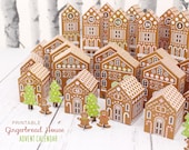 Printable Advent Calendar, Gingerbread Houses, DIY Paper Christmas Village
