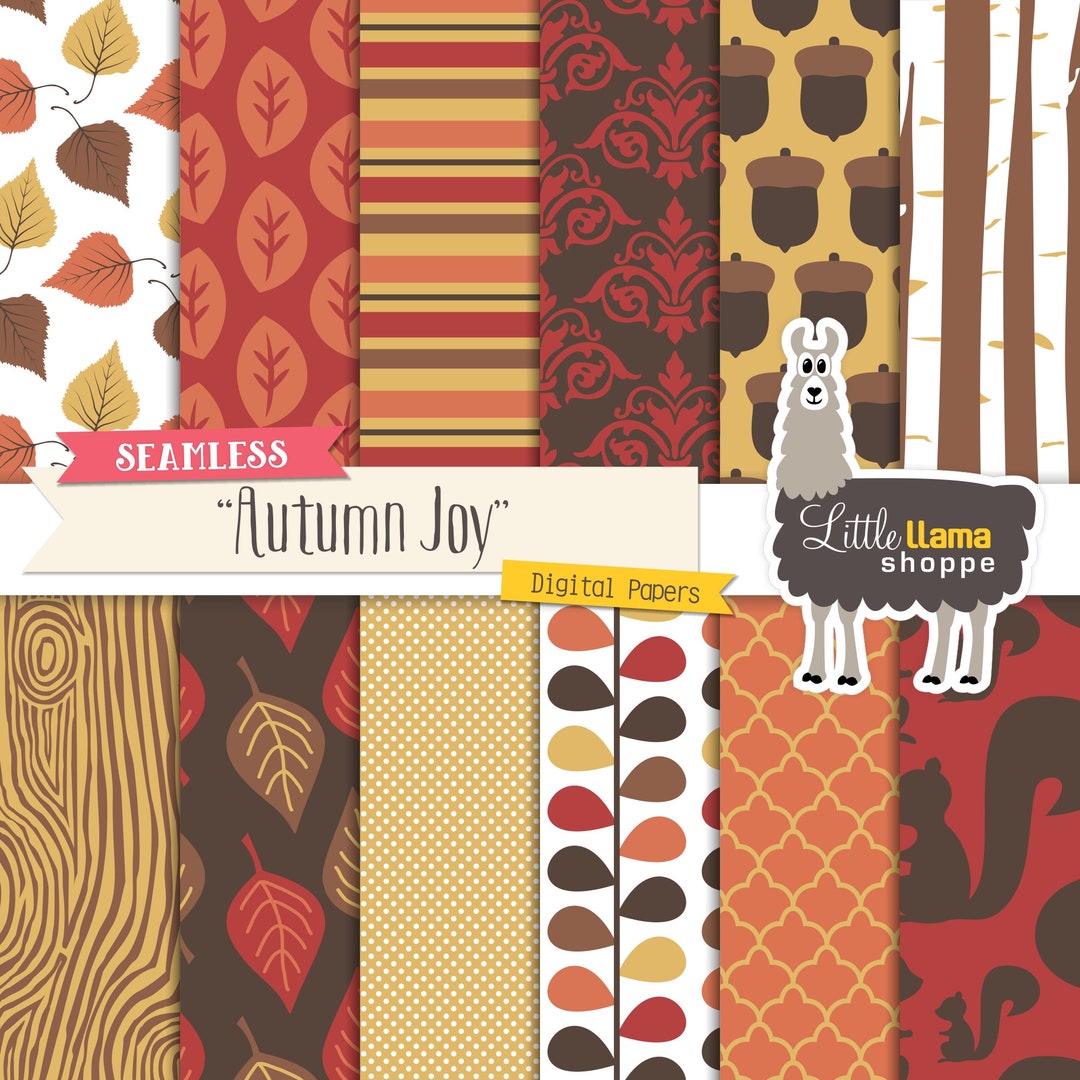 Autumn Digital Paper Pack: Woodland Fall Patterns (digital Download) - Etsy