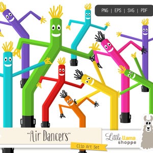 Air Dancers Clipart, Wacky Waving Braccio Gonfiabile Flailing Tube Uomini Clip Art, Airdancers, Sky Puppets, Fly Guys, Uso Commerciale, PNG SVG EPS