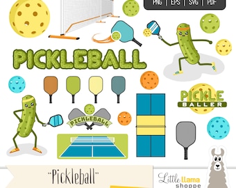 Pickleball Clipart | SVG, PNG, eps, and pdf