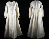Size 8 Wedding Dress - Marie Antoinette 1960s Satin Daisy Lace Bridal Gown - 18th Century Antique Style Deadstock - Bust 35 - 34162-1