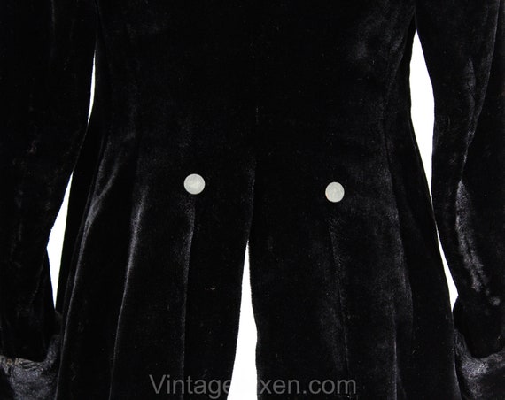 Size 8 Antique Faux Fur Coat - Black 1900s Edward… - image 8