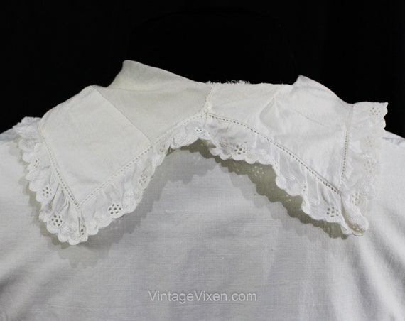 Ladies Victorian Nightgown - 1890s 1900s White Co… - image 9