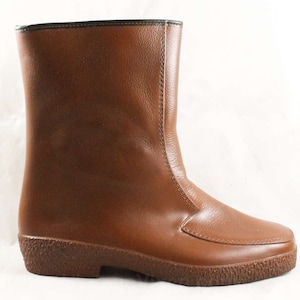Boys Brown Galoshes - Big Boy&#39;s Size 5 - Authentic 1960s Boot - Child&#39;s 60s Rain Boots - Waterproof Rubber Childrens Shoes - NOS Deadstock