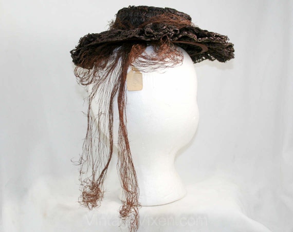 1940s Tilt Hat - Seaside Summer Brown Authentic 4… - image 3