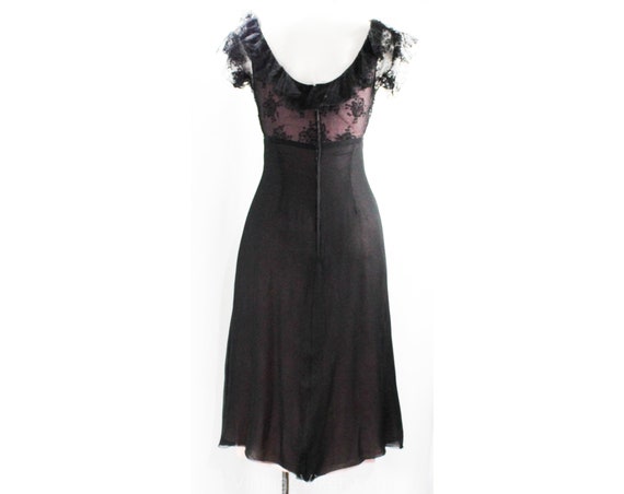 Size 4 Designer Cocktail Dress - 1950s Black & Pi… - image 6