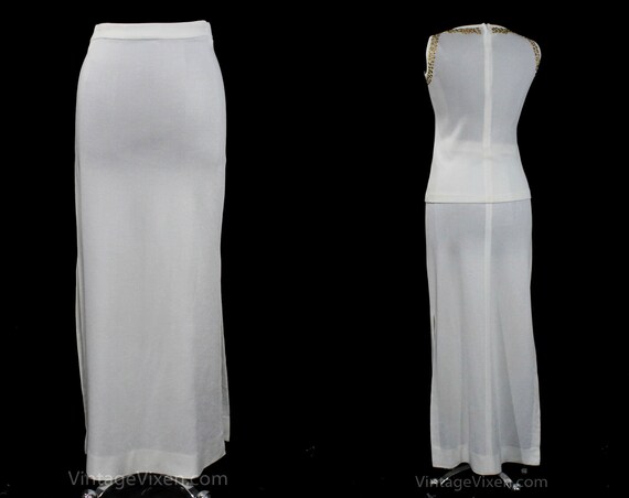 Size 4 Mod 1960s Dress - Sleeveless Sexy White Kn… - image 10