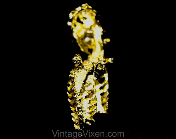 Nodding Poodle 1950s Brooch - Cute Gold Hued Frou… - image 4