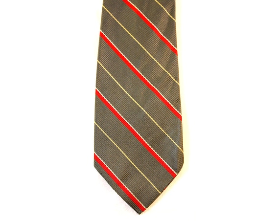 Pewter Striped Satin Skinny Necktie Pewter Striped Satin Skinny Necktie