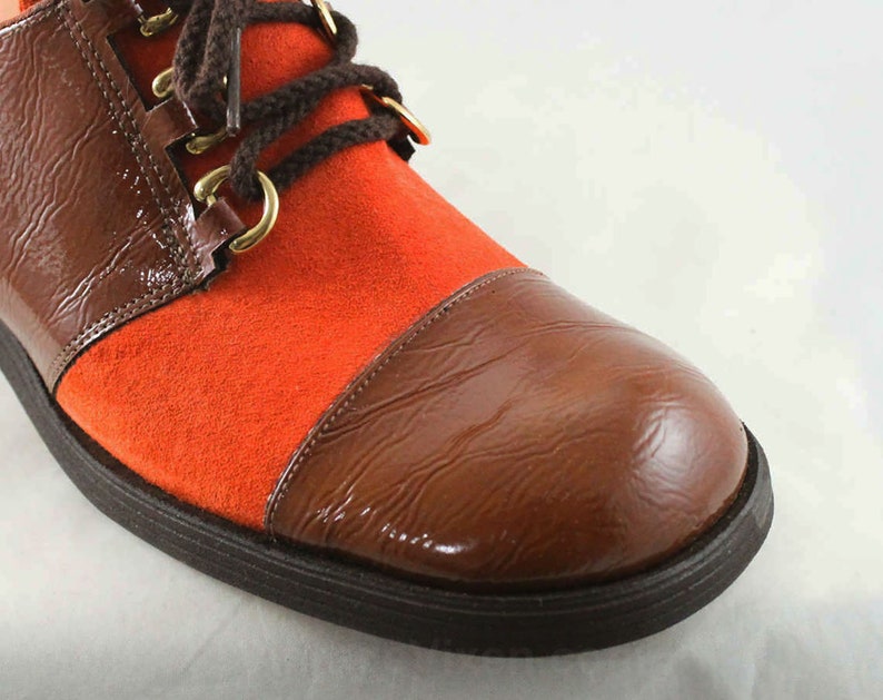 Size 9 Funkytown Shoes 1960s Burnt Orange Suede Color Size 9 Funkytown Shoes 1960s Burnt Orange Suede Color