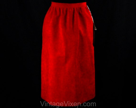 Lilli Ann Red Skirt - Small 1980s Tailored Faux S… - image 1