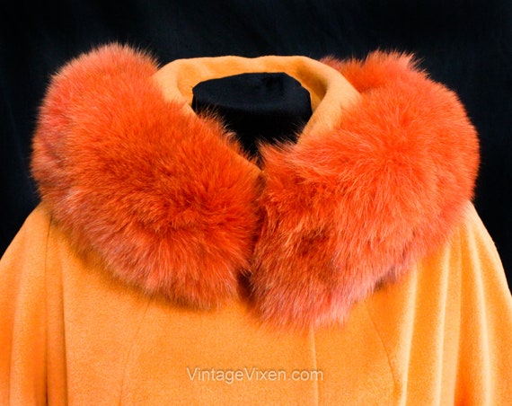 Lilli Ann Coat - 50s 60s Tangerine Orange French … - image 3