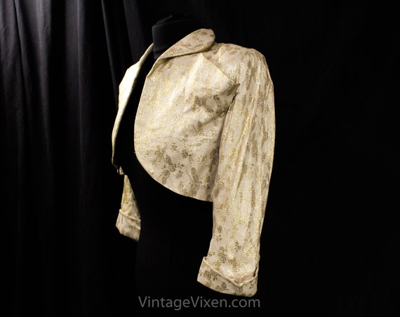 1950s Gold Lamé Jacket - Sexy 50s Metallic Glamou… - image 2