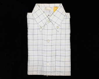 Size 10 Boy's Oxford Shirt - 1950s 60s Yellow Black Plaid Cotton Preppy Top - Child's Short Sleeve Summer 50s Dee Cee Button Front - NOS NWT