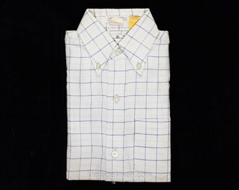 Camisa Oxford para niño talla 10 - Top preppy de algodón a cuadros amarillos y negros de los años 50 y 60 - Camisa infantil de manga corta de verano de los años 50 con botones delanteros - Nueva con etiquetas