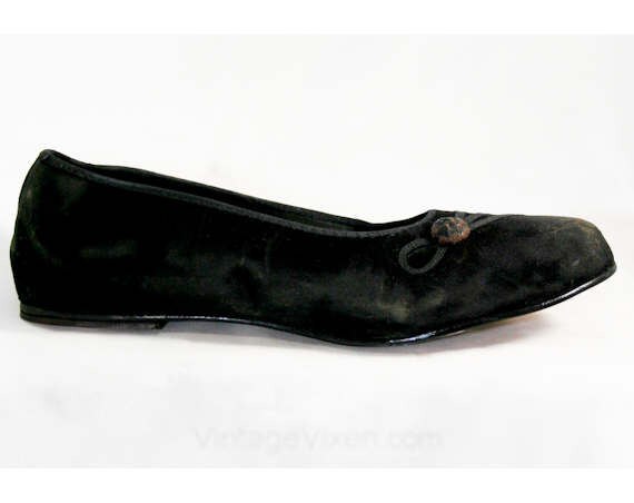 Size 4.5 Antique Style Shoes - 1910s Look Black Sl