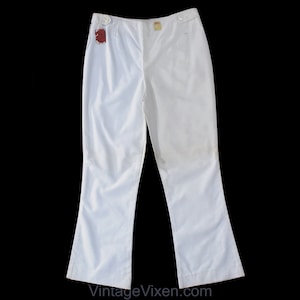 Size 4 White Clam Digger Pant - 1960s Short Cropped Casual Trousers - 60s Cotton Juniors Gidget Beach Party Teen Deadstock NWT - Waist 26