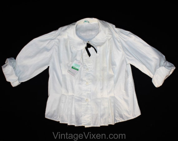 Camicetta bianca in cotone per bambine anni 50 con fascino edoardiano Taglia 8 10 Camicia da bambina Cotone con bottoni sul davanti Scorte morte NWT anni 50 Busto 29 5 Etsy Italia