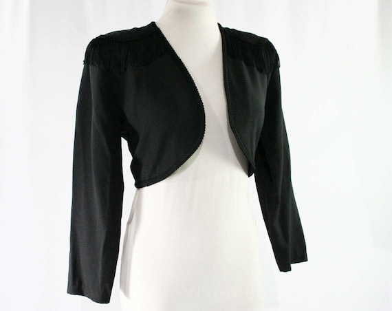 1990s Black Dress - 1940s Inspired Strappy Cockta… - image 2