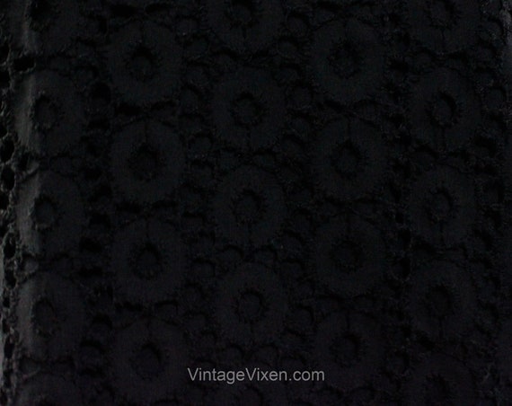 Small 1950s Black Dress - 50s Cotton Summer Dress… - image 7