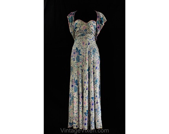 Size 6 1930s Evening Dress - Gorgeous 30s 40s Gray