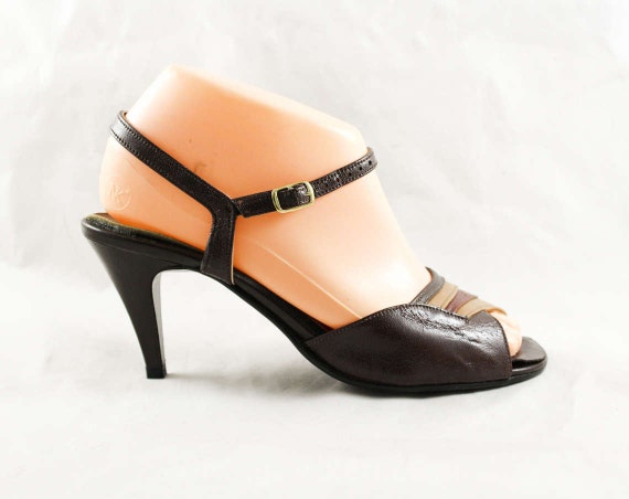 Size 6 1/2 Brown Sandal - Sexy Retro 30s Style Sa… - image 3