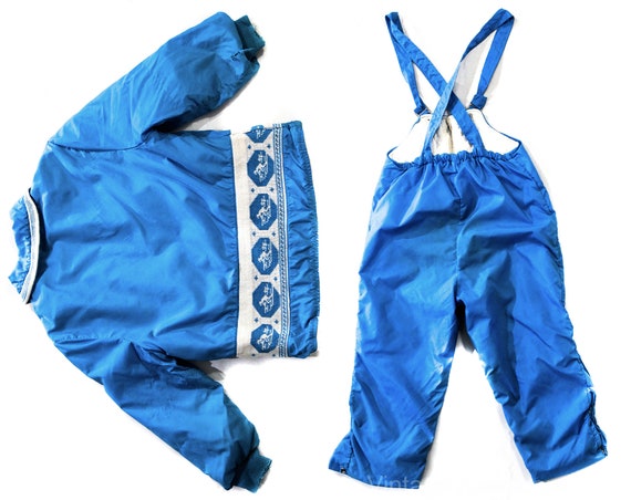 5T 1950s Blue Snow Suit - Shabby Condition Child'… - image 10