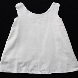 Antique Toddler&#39;s Chemise with Buttoned Shoulder - Size 2T 3T White Cotton - Baby Girls Victorian Edwardian Slip - 1900s 1910s 1920s