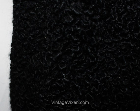 XL 1940s Black Coat with Brutalist Metal Rings Cl… - image 6
