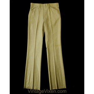 Men&#39;s Medium 60s Pants - Mod Late 1960s Khaki Brown Tailored Pant - Boot Cut Flare Trouser - Handsome Deadstock - Waist 32 - Inseam 37.5