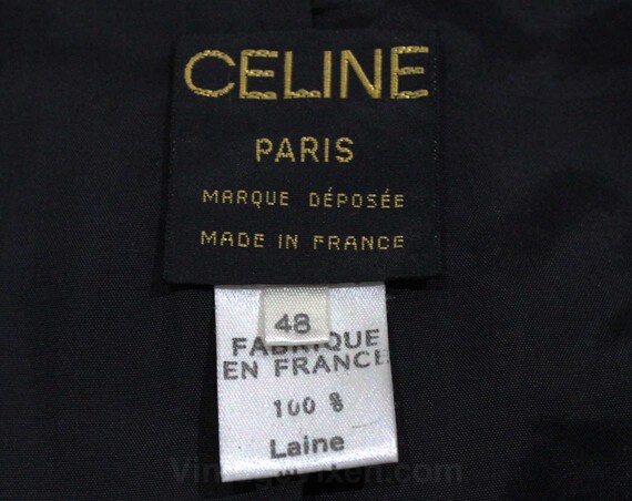 Designer Celine Suit - Paris Label Black Wool Jac… - image 5