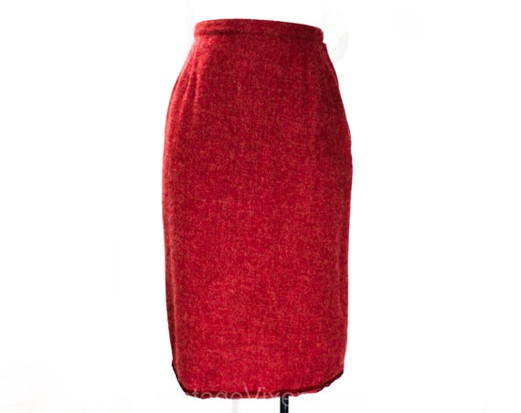 Size 6 Raspberry Wool Cape & Skirt Suit - 1950s 6… - image 7