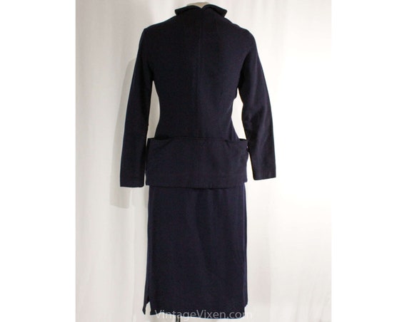 Size 6 1940s Suit - Navy Blue 40s Jacket & Skirt … - image 8