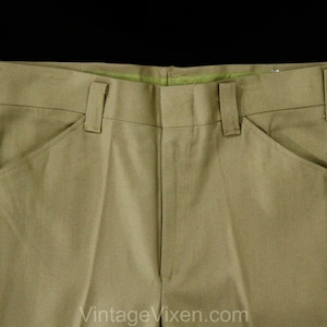 Size 34 Mens NOS VTG 60s Mod Tan Khaki Cotton Knit Mini Short Shorts High Rise main image 1