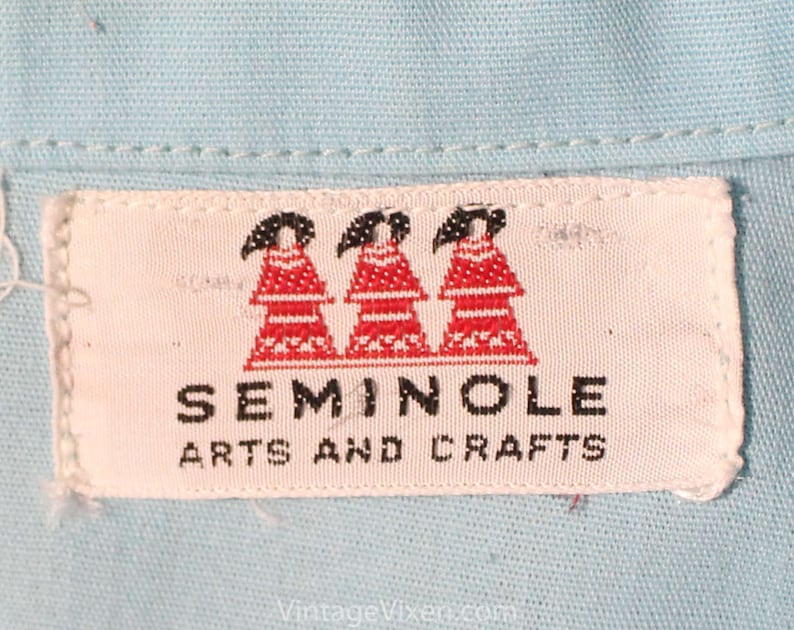 Size 12 Seminole Patchwork Jacket Sky Blue Windbreaker Arts and Crafts Bust 40 Terrific 50s 60s Turquoise Native American Tribe