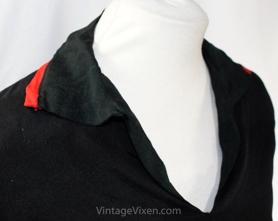 1910s Silk Blouse - As Is Small Size 4 Black Tita… - image 3