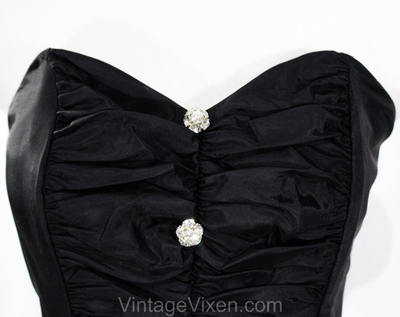 Size 6 Strapless Black Cocktail Dress - Sexy 1990… - image 3